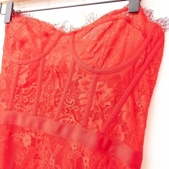 RÊVE RICHE Ema Dress Red Strapless Corset Mini - Picture 5 of 9